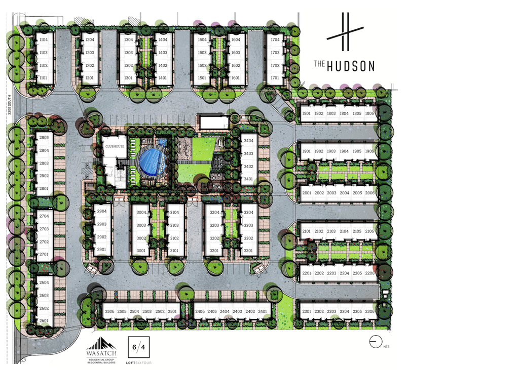 Property Map at The Hudson Townhomes, Salt Lake City, Utah 84106